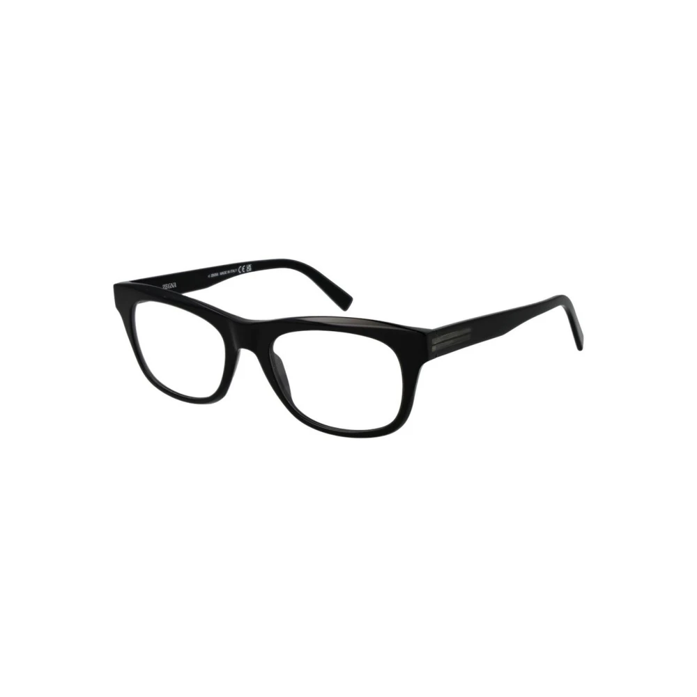 Zegna Men's Black Classic Rectangle Eyeglasses