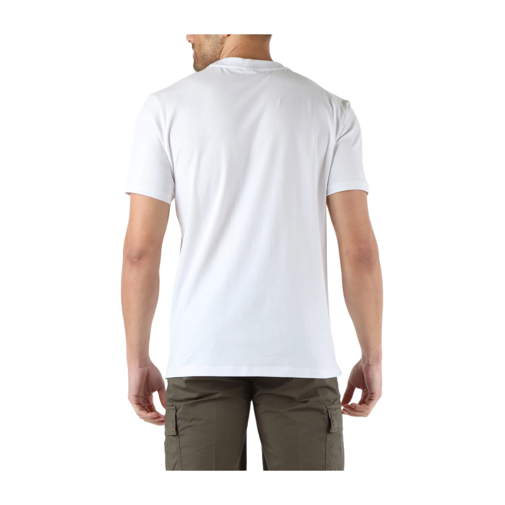 North Sails Stretch katoenen T-shirt met voorlogo patch White Heren