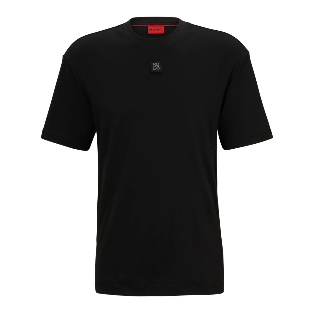 Hugo Boss Heren T-shirt met logo borduursel Black Heren