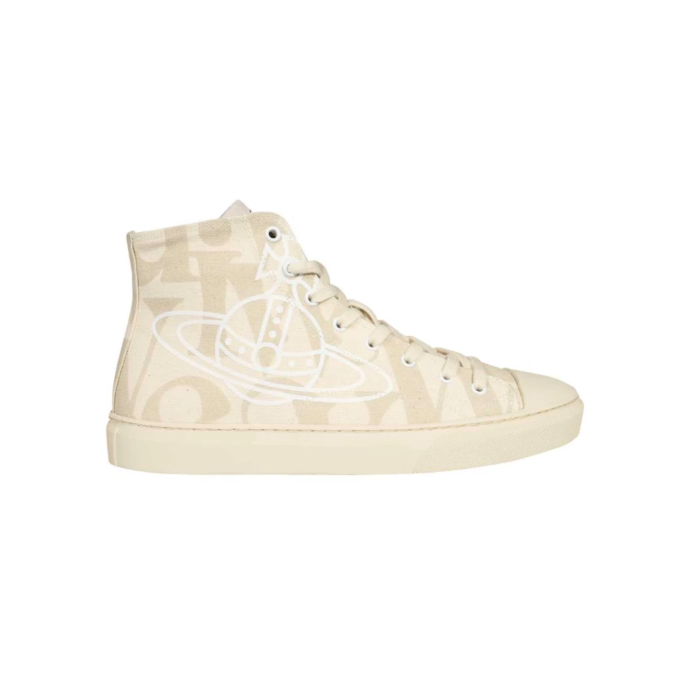 Vivienne Westwood Hoge sneakers van katoen met rubberen zool Heren Schoenen Beige