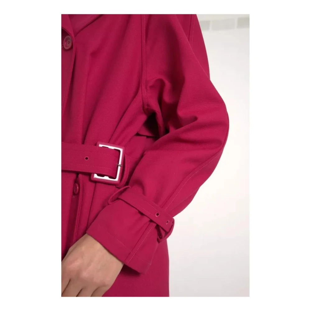 Dolce & Gabbana Donkerroze Trenchcoat Jas Pink Dames