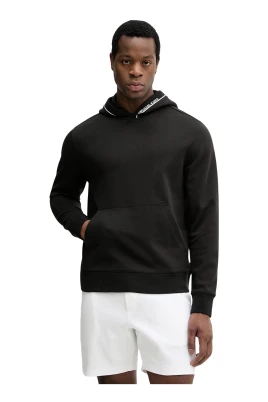 Logo Trim Cotton Blend Hoodie