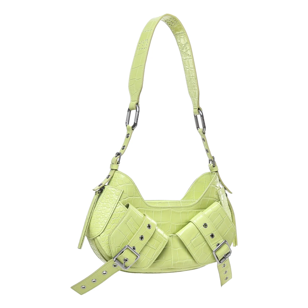 Biasia Kiwi Leren Schoudertas met Banddetail Green Dames
