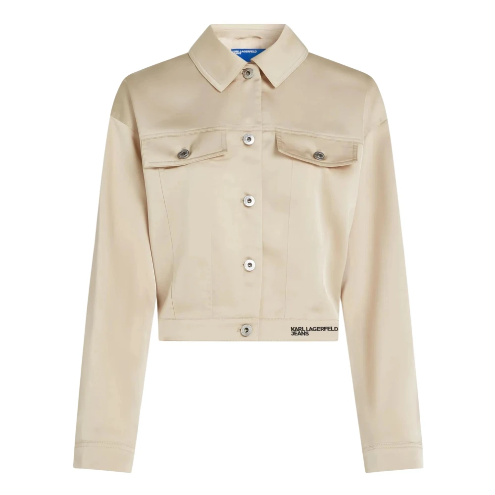 Karl Lagerfeld Beige Satin Blazer - Female - Light Jackets - S - Jackets