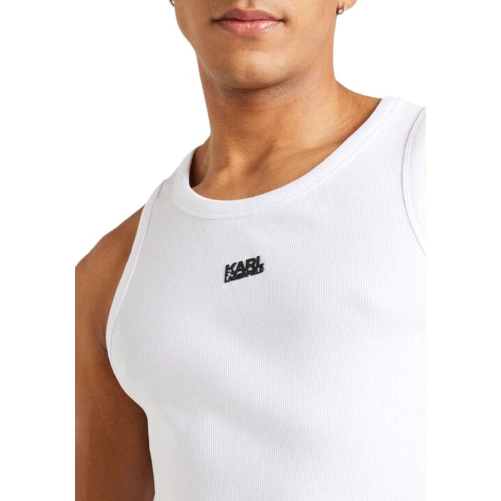 Karl Lagerfeld Samenwerking Crewneck T-shirt SL 542238 White Heren