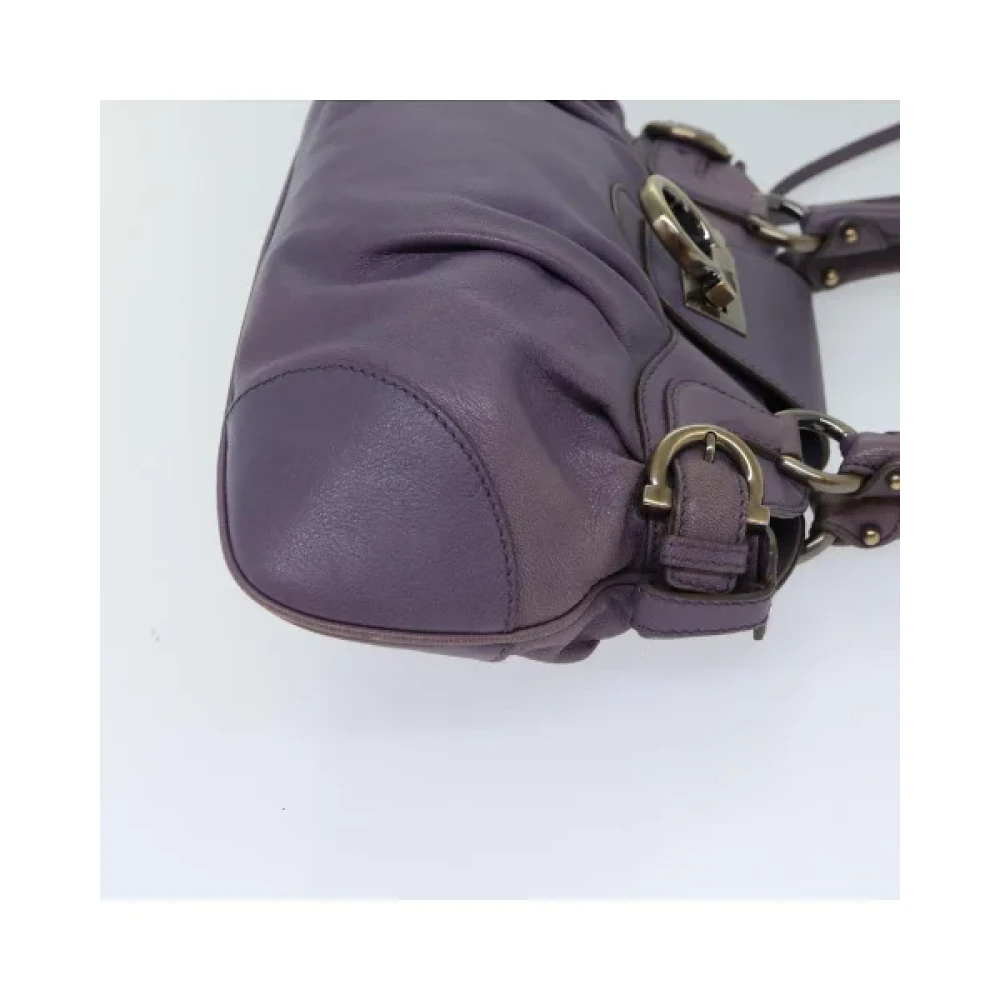 Salvatore Ferragamo Pre-owned Leather handbags Purple Dames