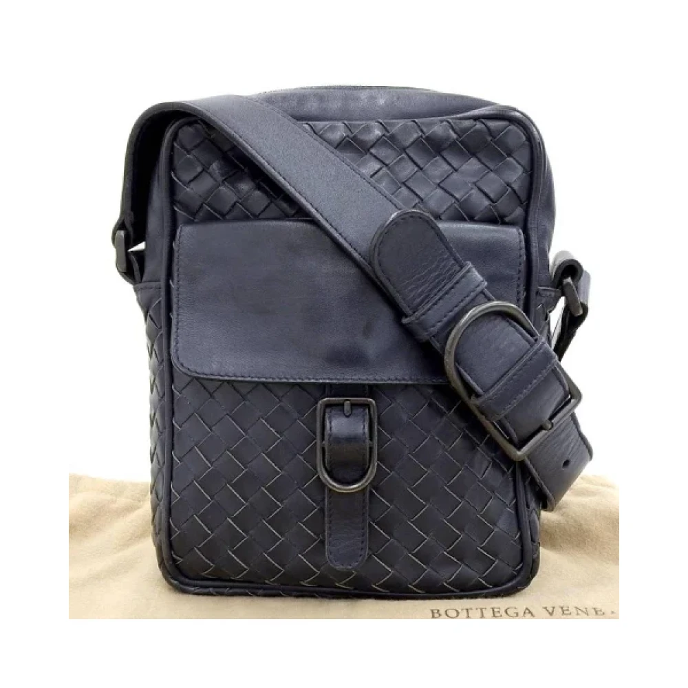 Bottega Veneta Vintage Pre-owned Leather shoulder-bags Blue Unisex