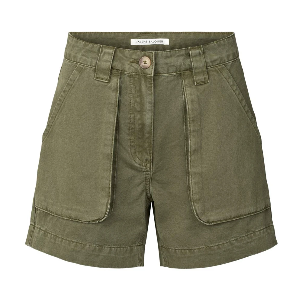 Rabens Saloner Diepgroene Canvas Shorts & Knickers Green Dames