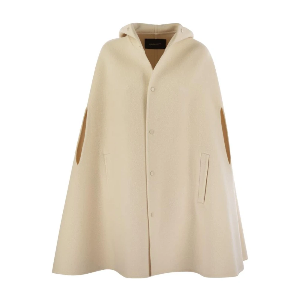 Fabiana Filippi Mujer Beige - Capa Con Capucha De Lana De Doble Capa - Jackets - S