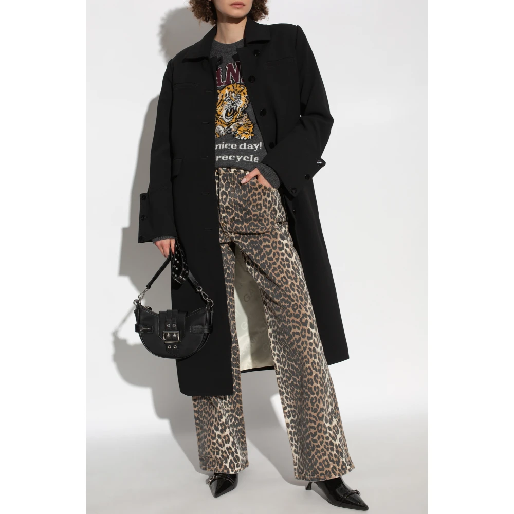 Ganni Trui met logo Gray Dames