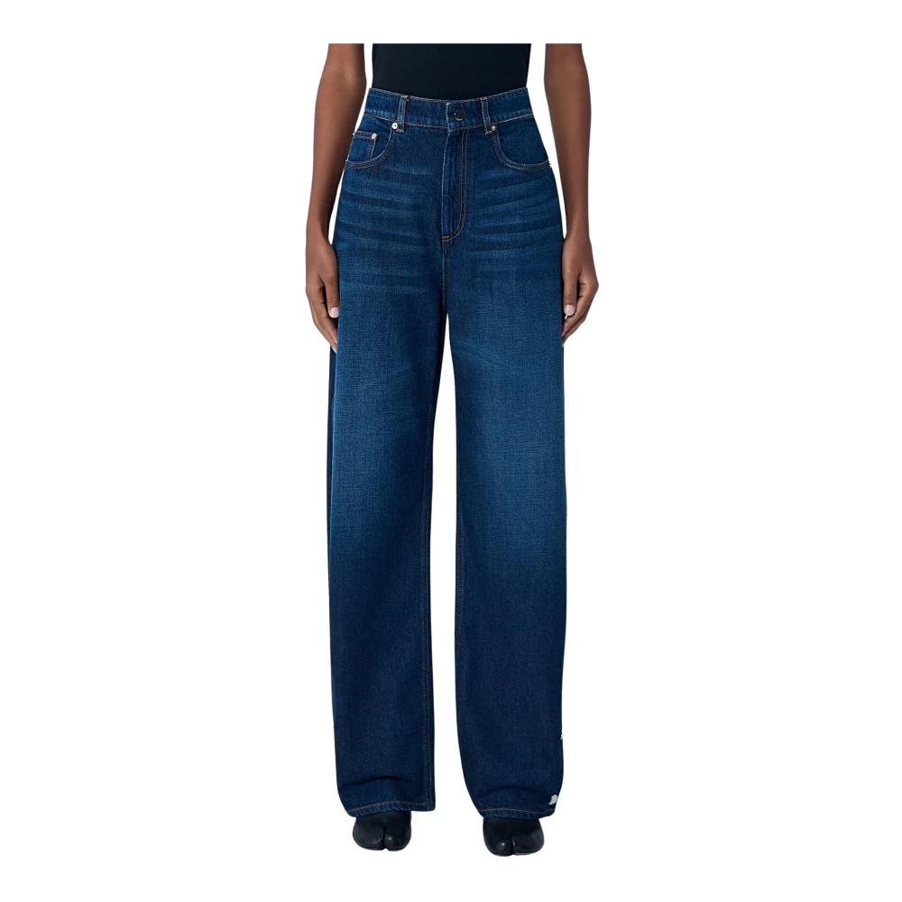Sportmax Women's Blue Straight Fit Jeans, W28, Five-Pocket Jeans