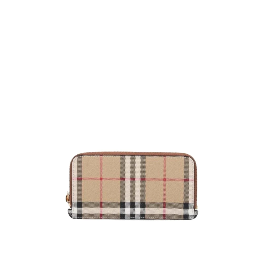 Burberry Portemonnee met Vintage Check Patroon voor Vrouwen Brown Dames