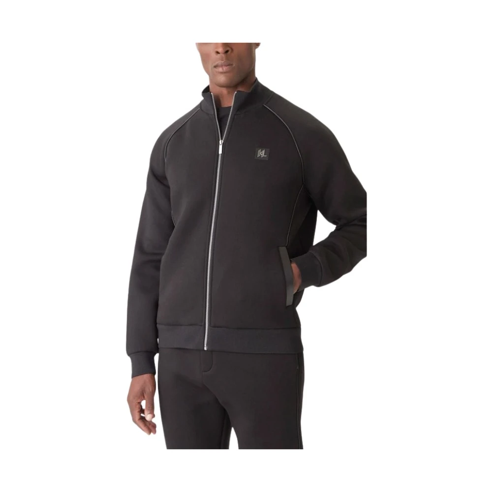 Karl Lagerfeld Black Zip-Throughs, Male, Xl, Sweat Zip Jacket