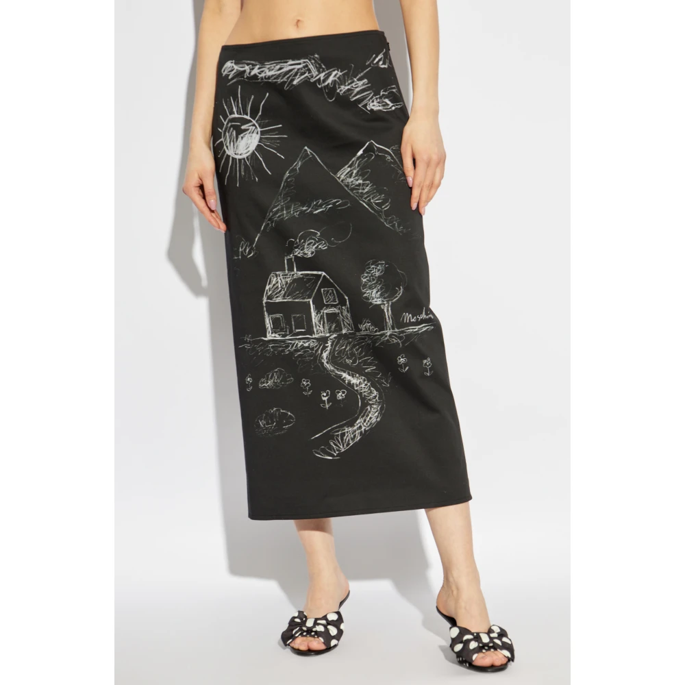 Moschino Rok met print Black Dames
