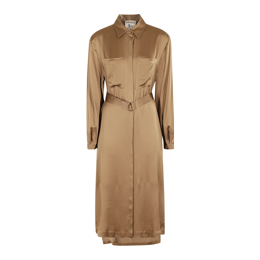 Semicouture Elegante Bloemenjurk Beige Dames