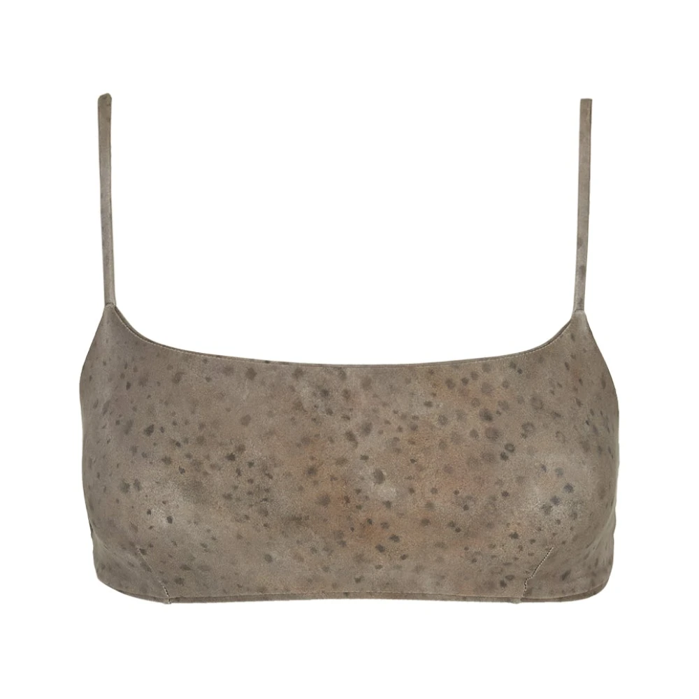 Cortana Women's Gray Salma- Bikini Bandeau Dejavu Print - Bikinis - S - Swimwear