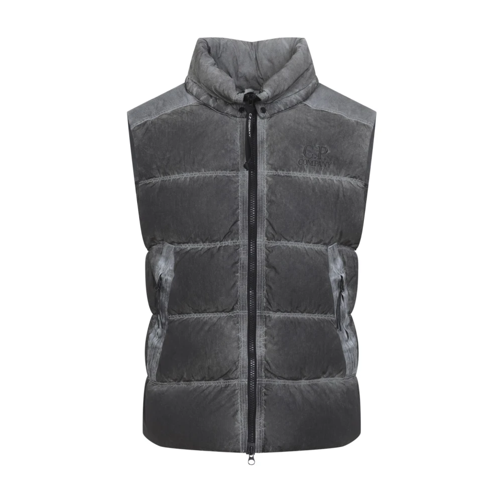 C.p. Company , Waistcoats, Male, Black, M, Eco-Chrome Hooded Down Gilet