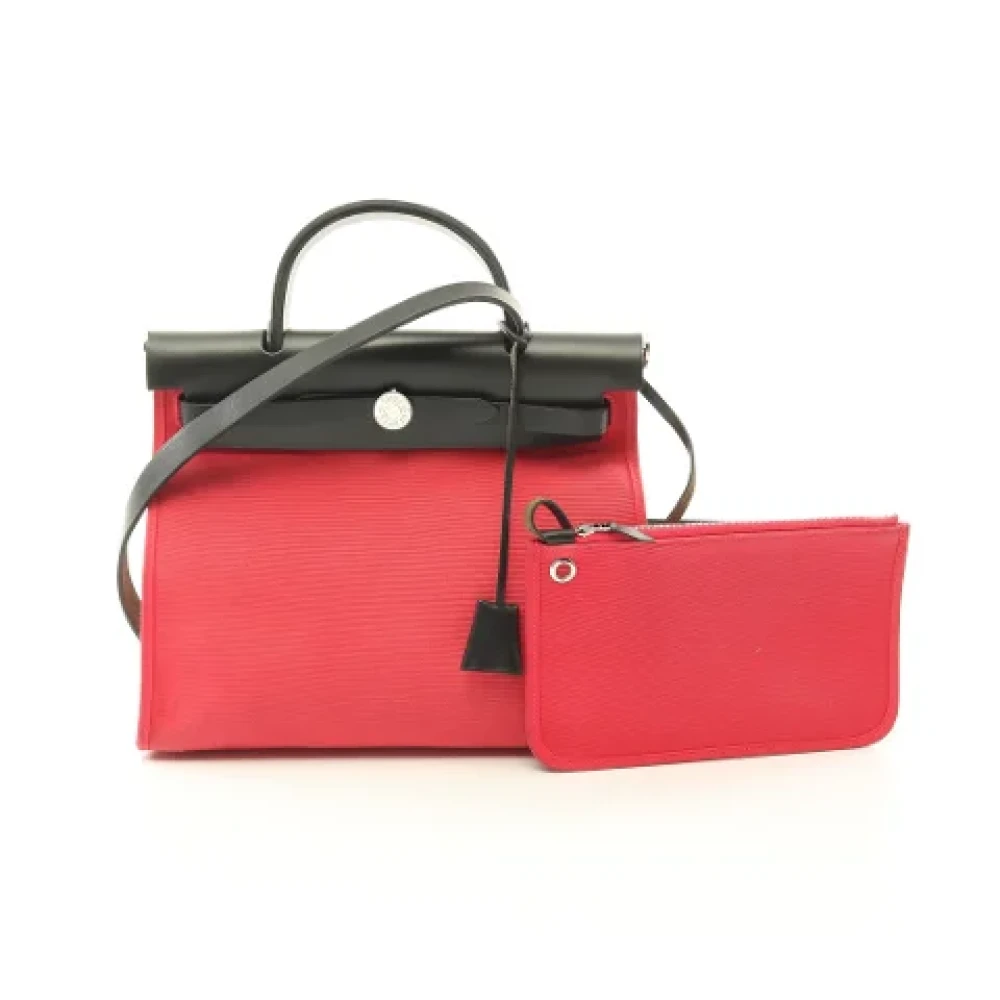 Hermès Vintage Pre-owned Cotton handbags Red Dames