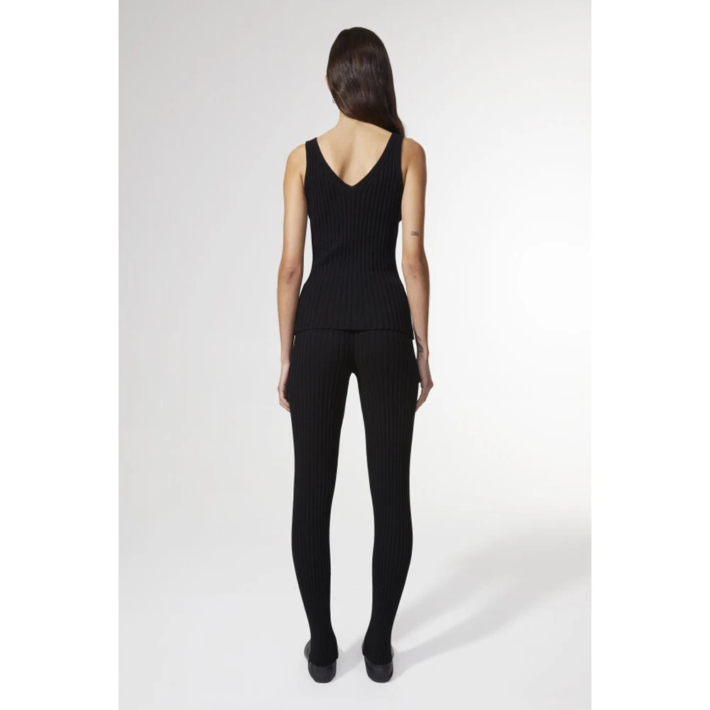 Rodebjer Ribgebreide Broek Black Dames