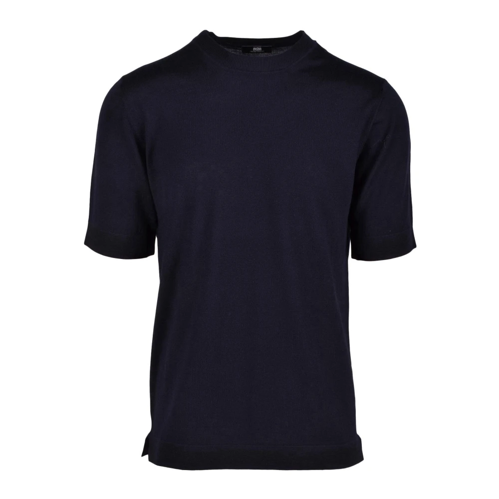 Alpha Studio Merino Wol Trui Blue Heren