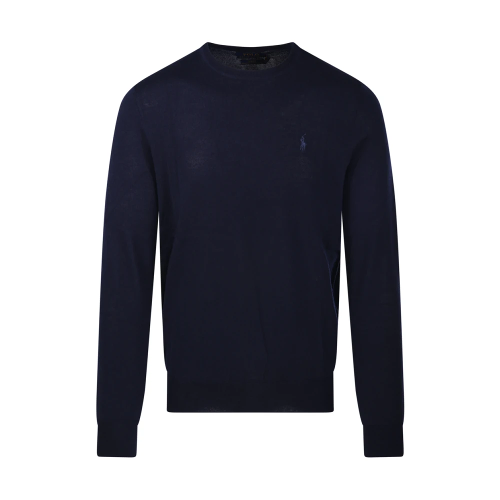 Ralph Lauren Herr Blå Stickade Tröjor Xl, Långärmad Pullover