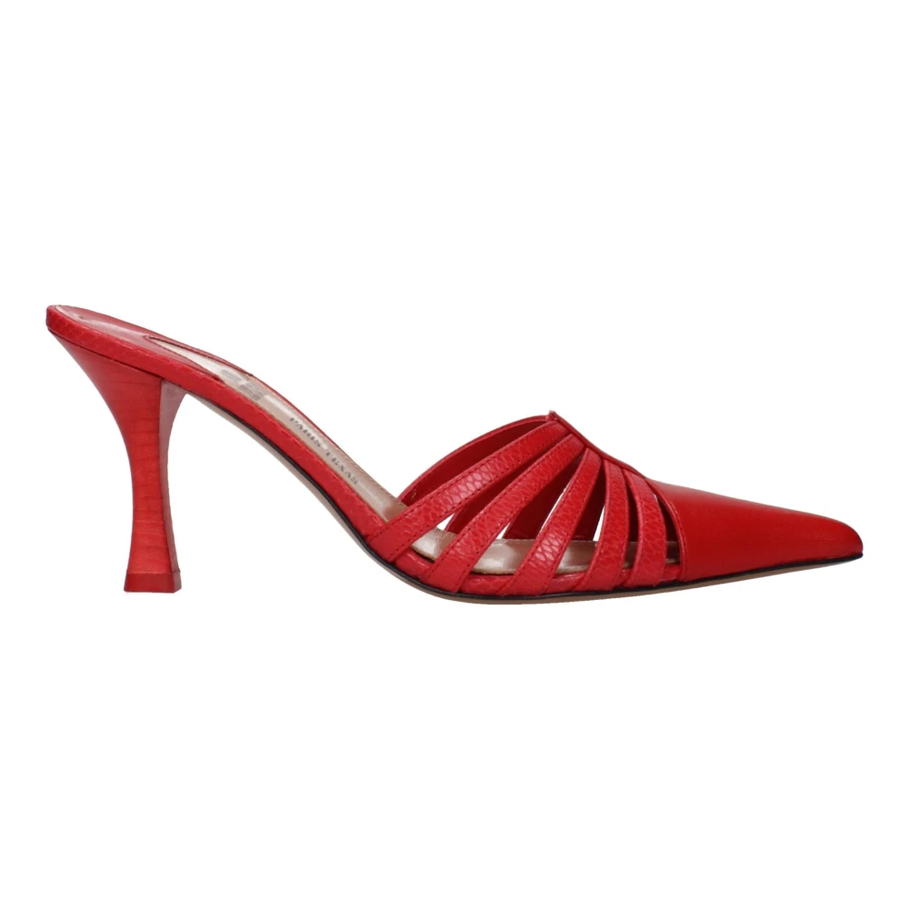 Paris Texas Red Leather Stiletto Heel Sandals - EU38/US8 - Image 2