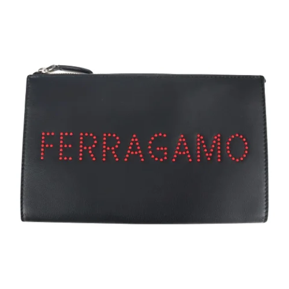 Salvatore Ferragamo Pre-owned Leather clutches Black Unisex
