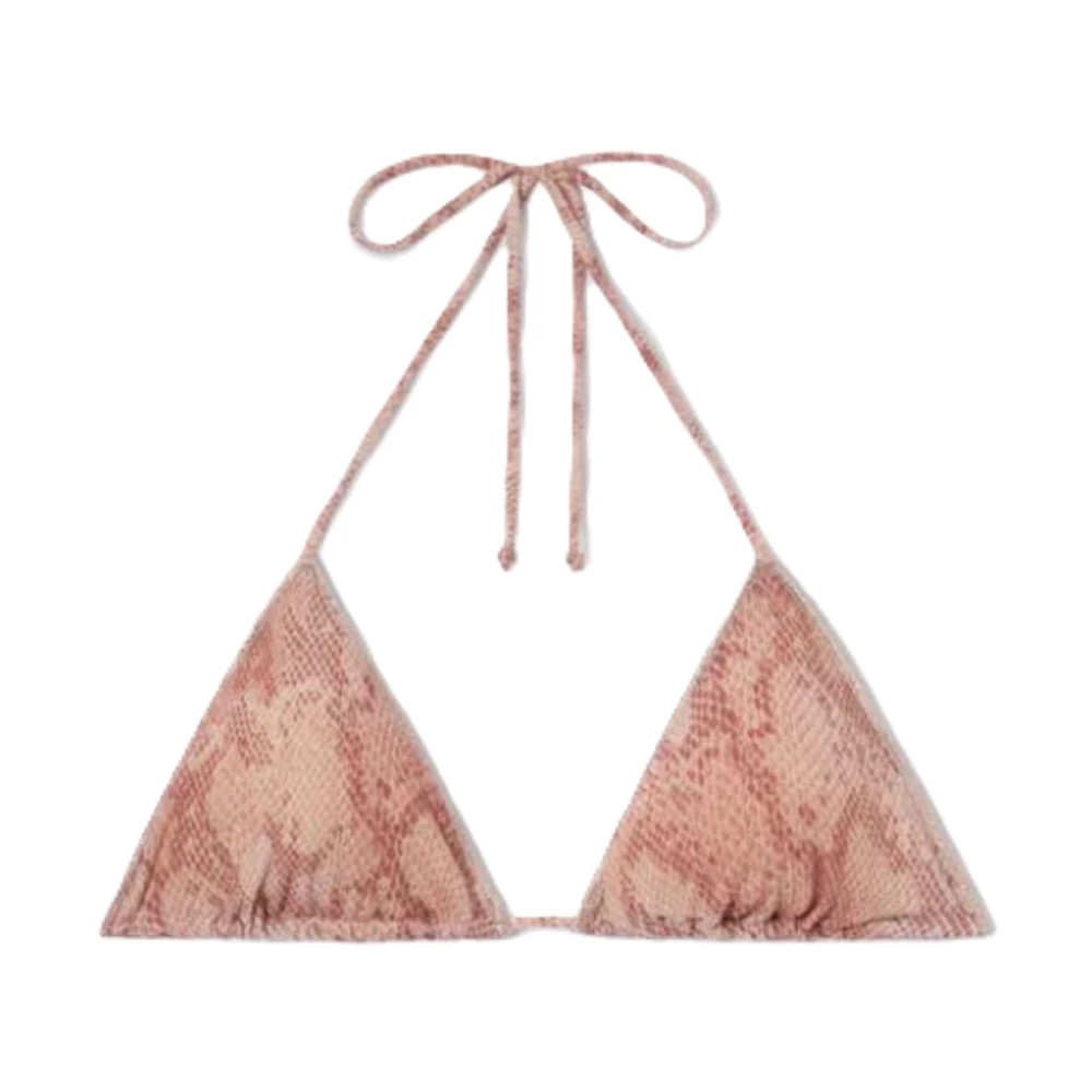 Mc2 Saint Barth Women's Pink Leah Overlock Adjustable Triangle Bikini Top - Bikinis - S - Swimwear