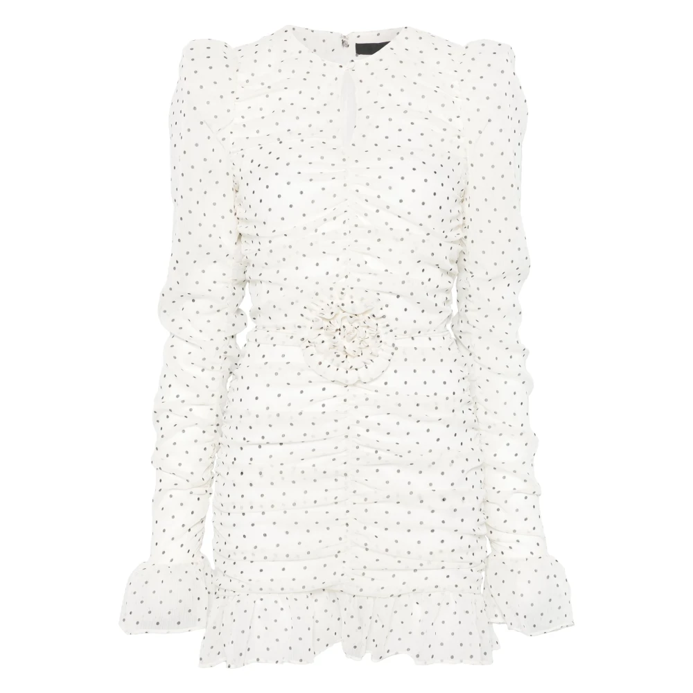 Rotate Birger Christensen Witte Jurk met Geplooide Corsage White Dames