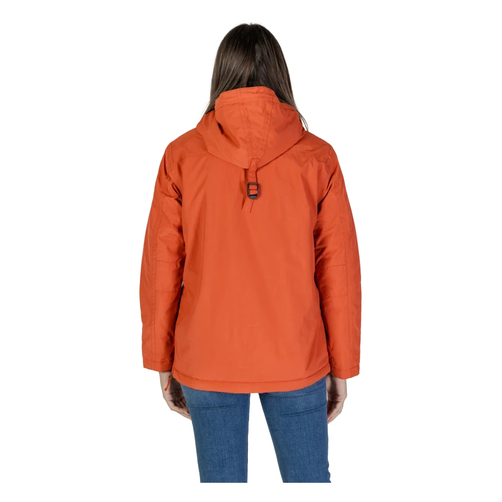 Napapijri Print Slip-On Hoodie Jas met Zakken Orange Dames