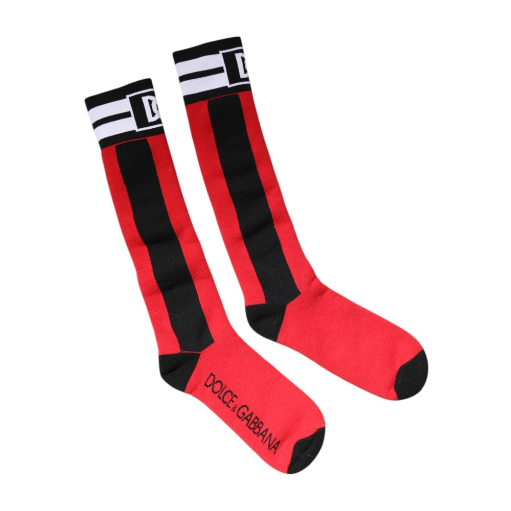 Dolce & Gabbana Women's Red Striped Kneehigh Socks - Socks - One Size - Underwear
