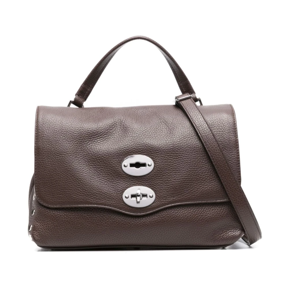 Zanellato Bruine Schoudertas met Overslag Brown Dames