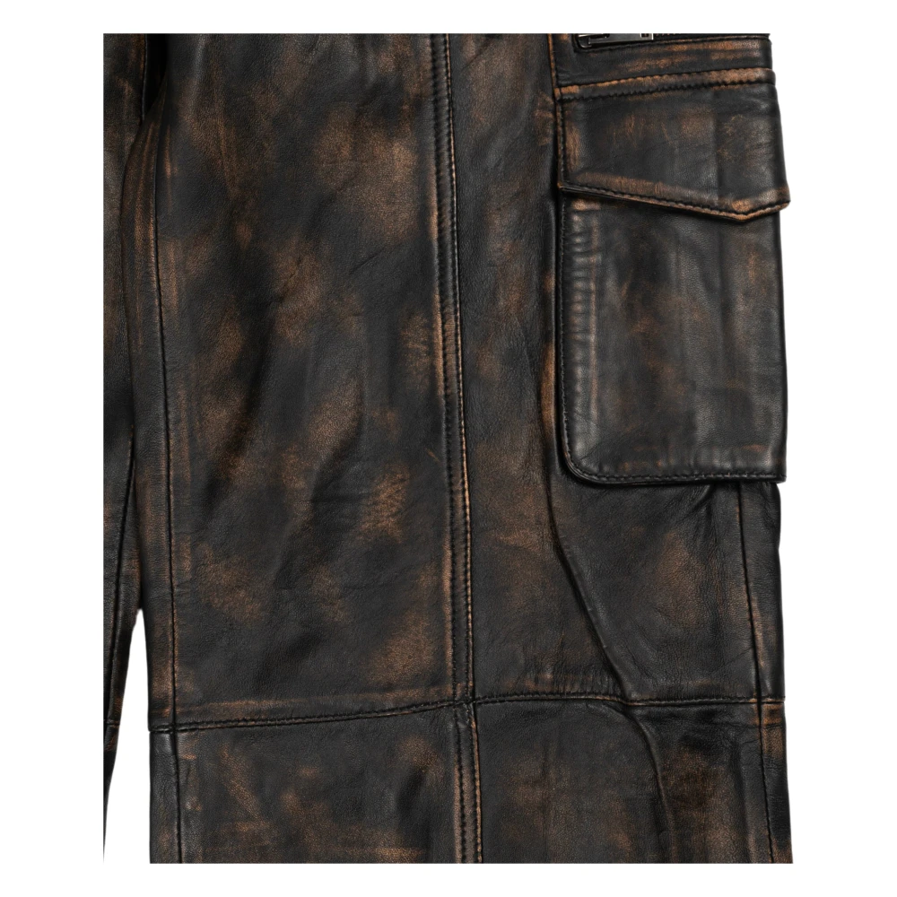 Gestuz Zwarte Vintage Leren Broek Black Dames