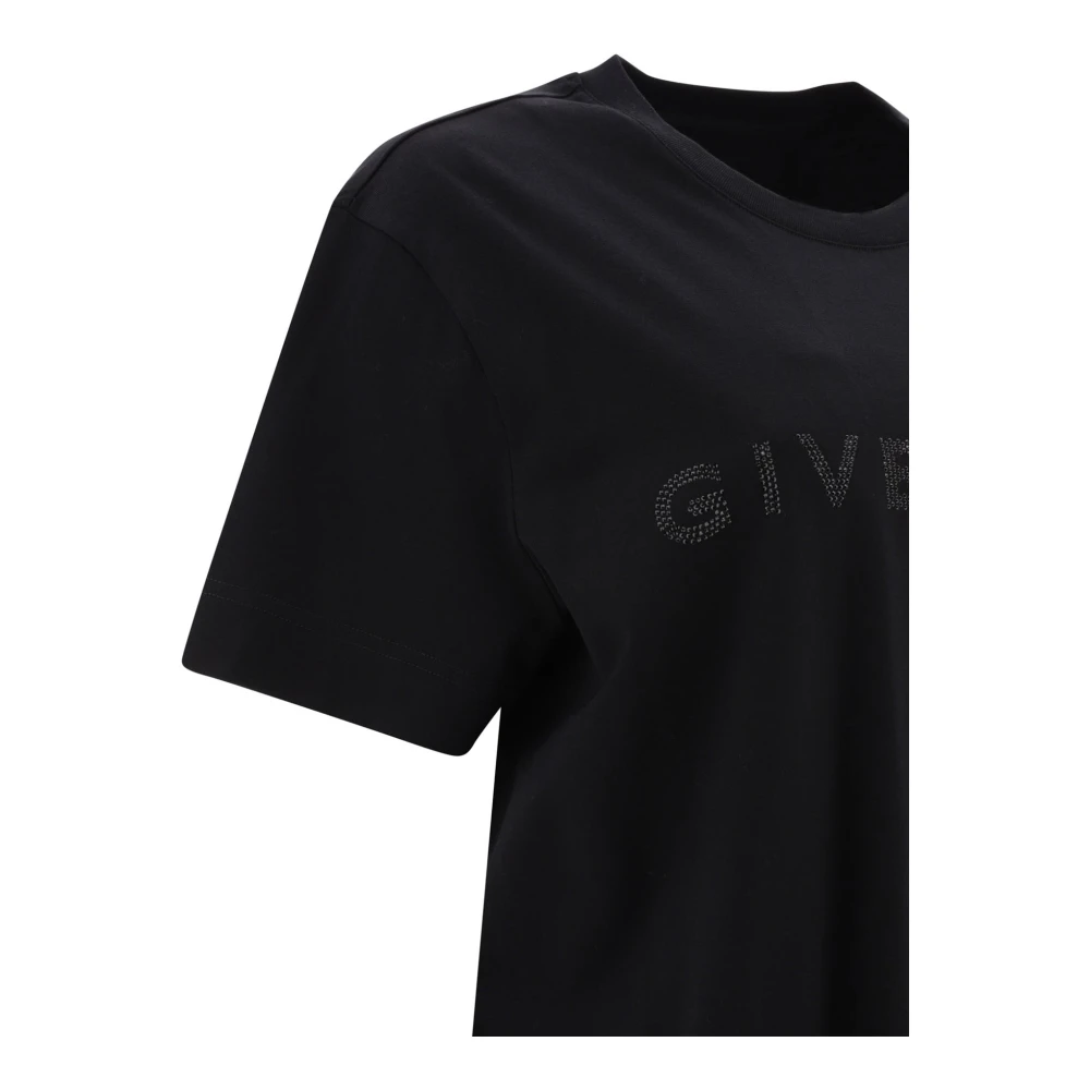 Givenchy Katoenen T-Shirt met Rhinestones Black Dames
