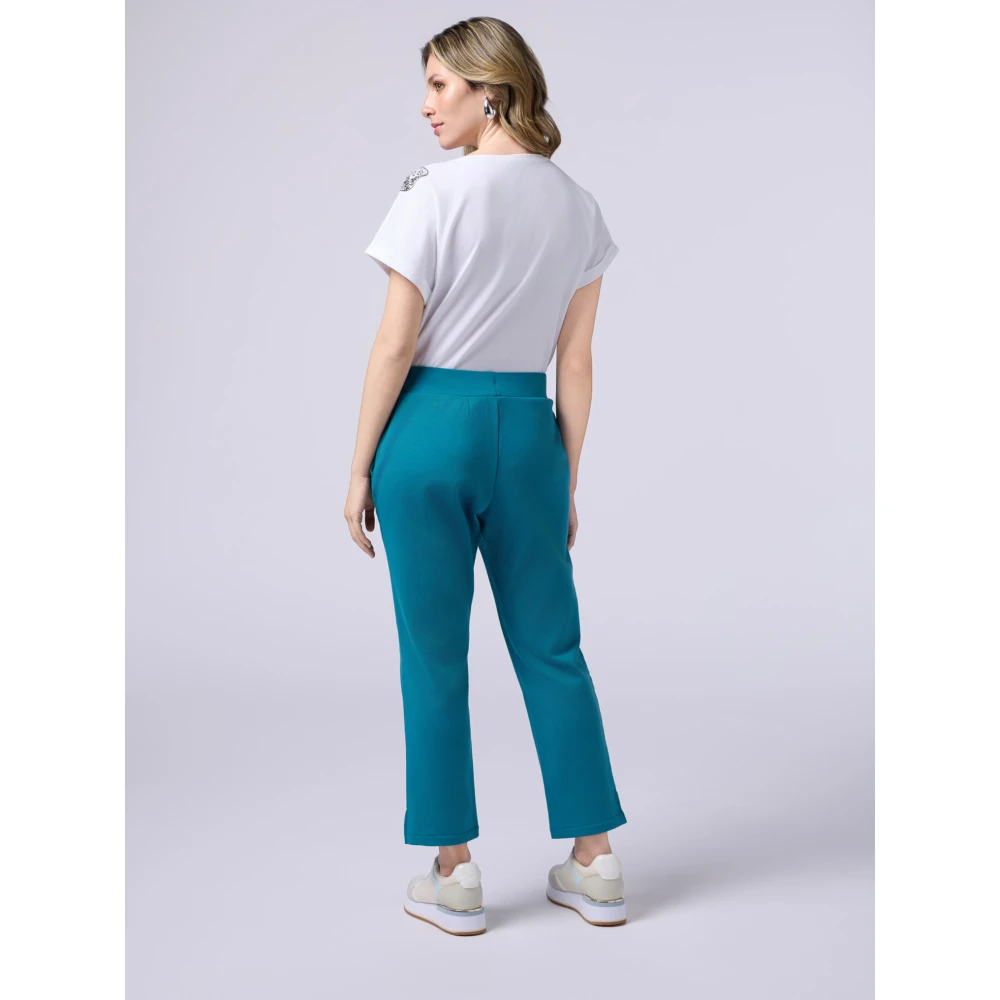 Oltre Joggers in katoenmix Blue Dames