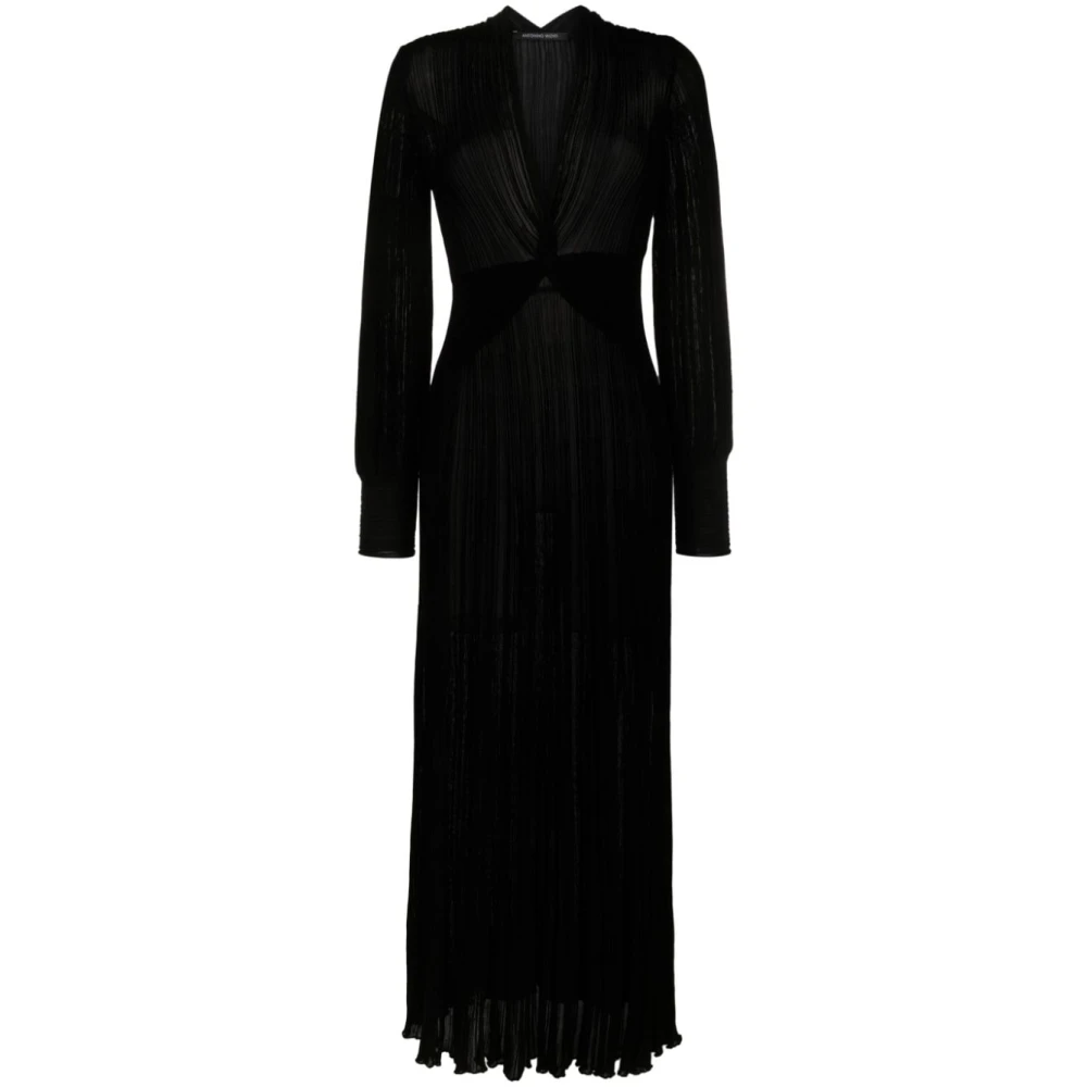 Antonino Valenti Zwarte Wrap Jurk met Glitteraccenten Black Dames