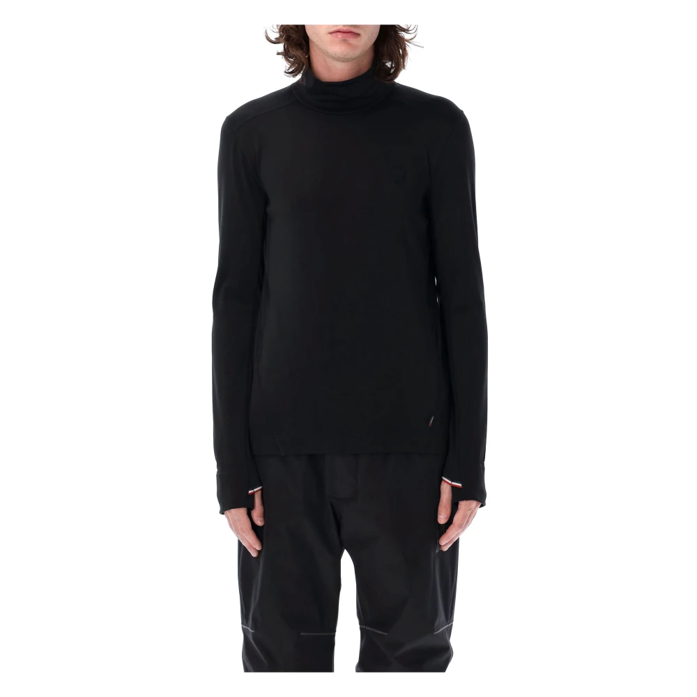 Moncler Zwarte Skiwear Aw24 Polo Neck Black Heren