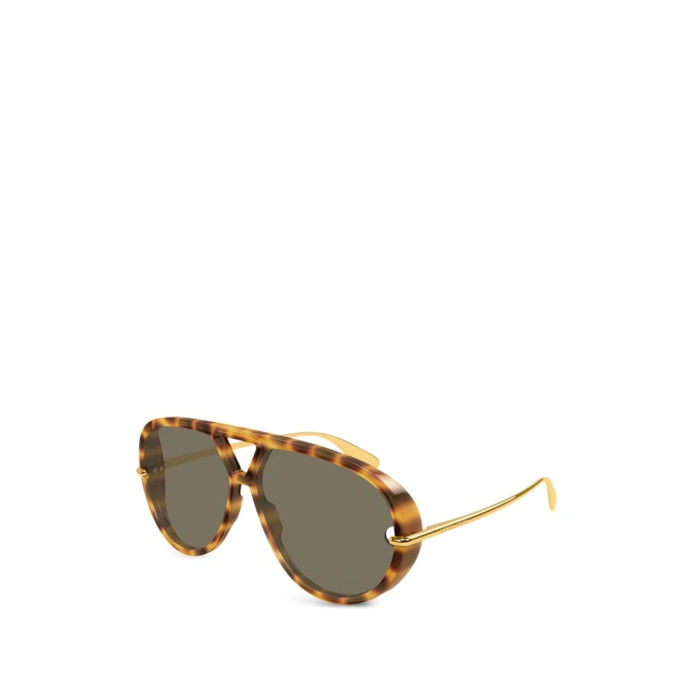 Bottega Veneta Brown Sunglasses, Female, 63 Mm, Classic Aviator Sunglasses