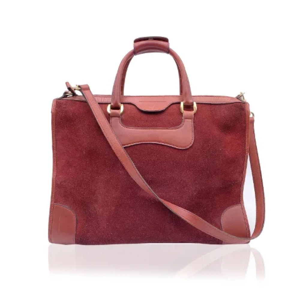 Gucci Vintage Pre-owned Suede handbags Red Dames