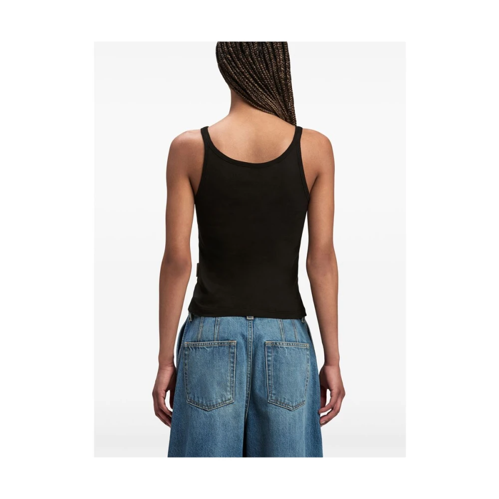 Palm Angels Mouwloze top met berenmotief en sloganprint Black Dames