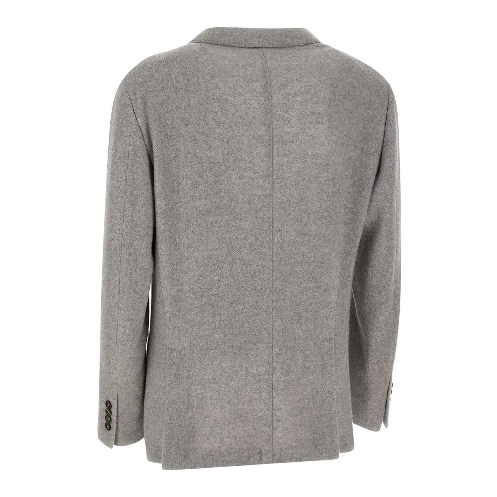 Eleventy Grijze Wol Kasjmier Blazer Zachte Jas Gray Heren