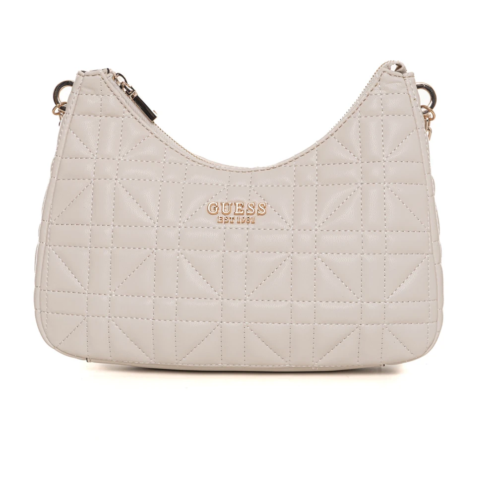Guess Gewatteerde Medium Tas met Kettingband Beige Dames