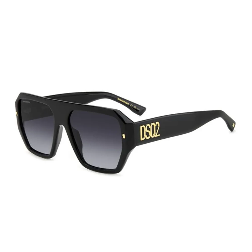 Dsquared2 Unisex Black Sunglasses, 58 Mm, Bold Flat-Top Sunglasses With Maple Leaves