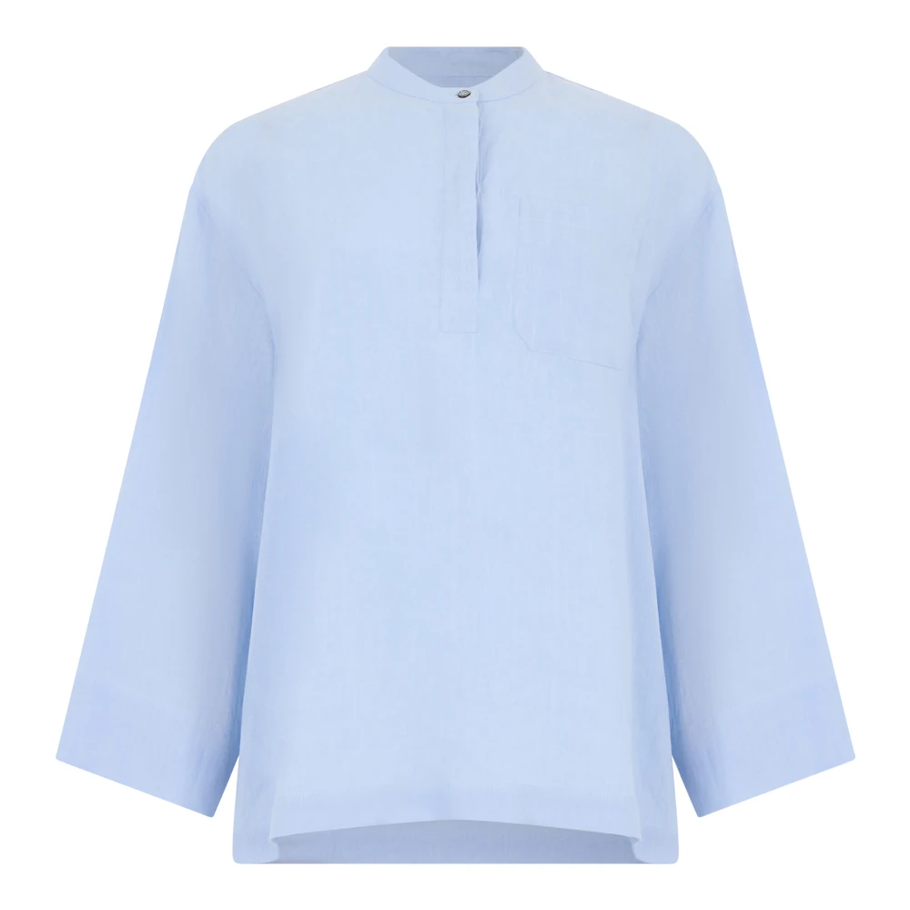 Max Mara Women's Blue Cantico Linen Blouse - Blouses - M - Blouses & Shirts