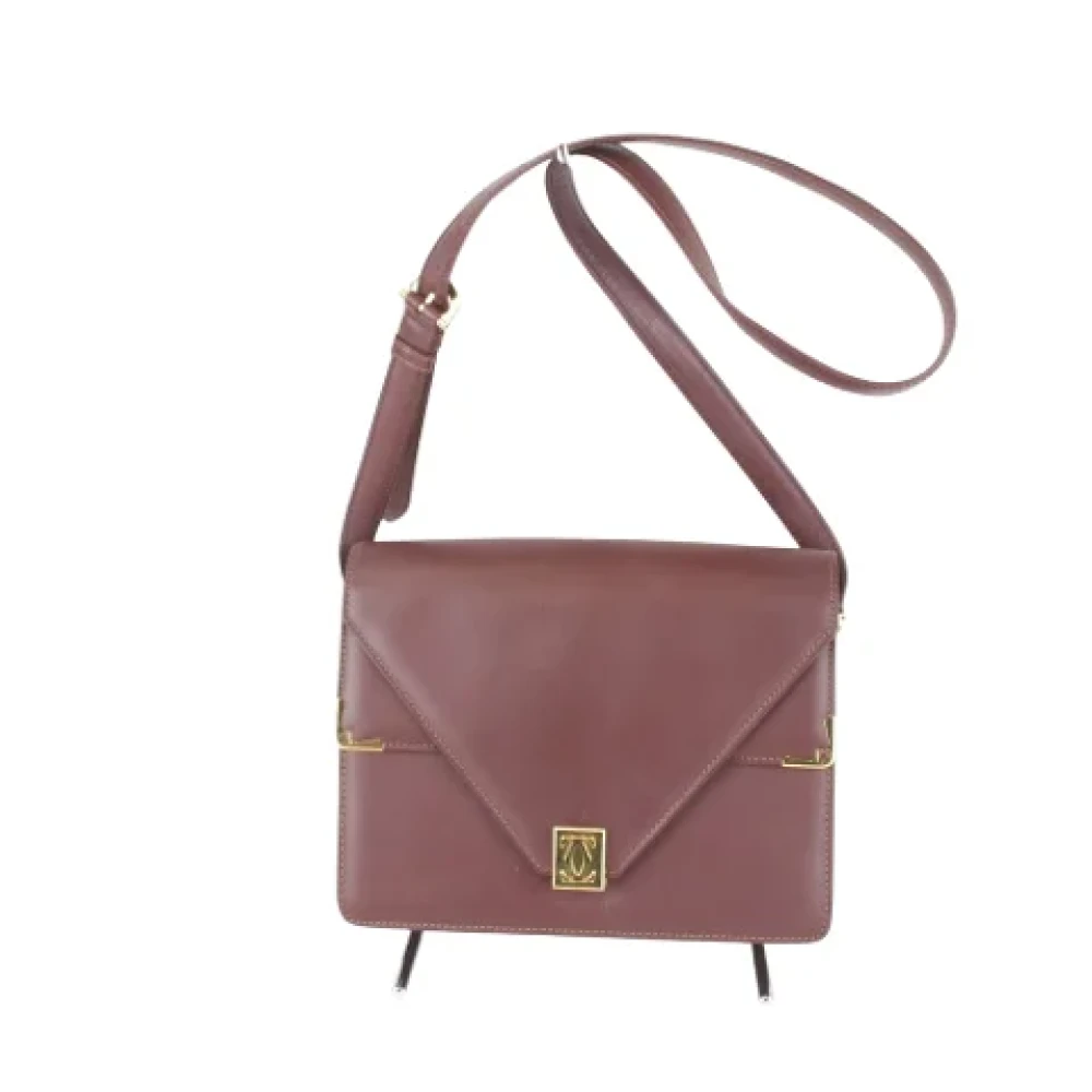 Cartier Vintage Pre-owned Leather shoulder-bags Red Dames