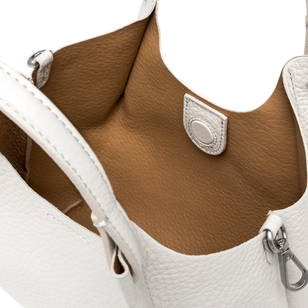 Gianni Chiarini Dubbele leren handtas met magneetsluiting White Dames