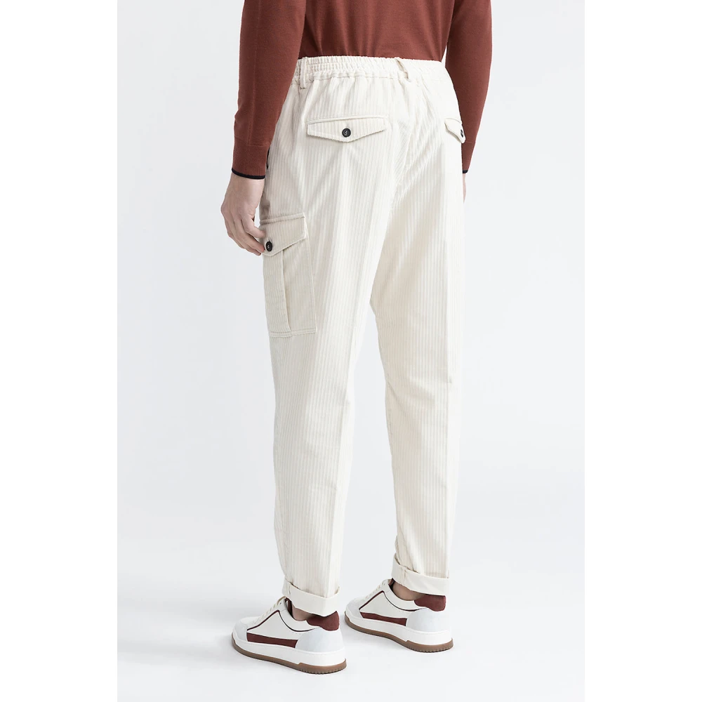 PESERICO Franse corduroy chino broek White Heren