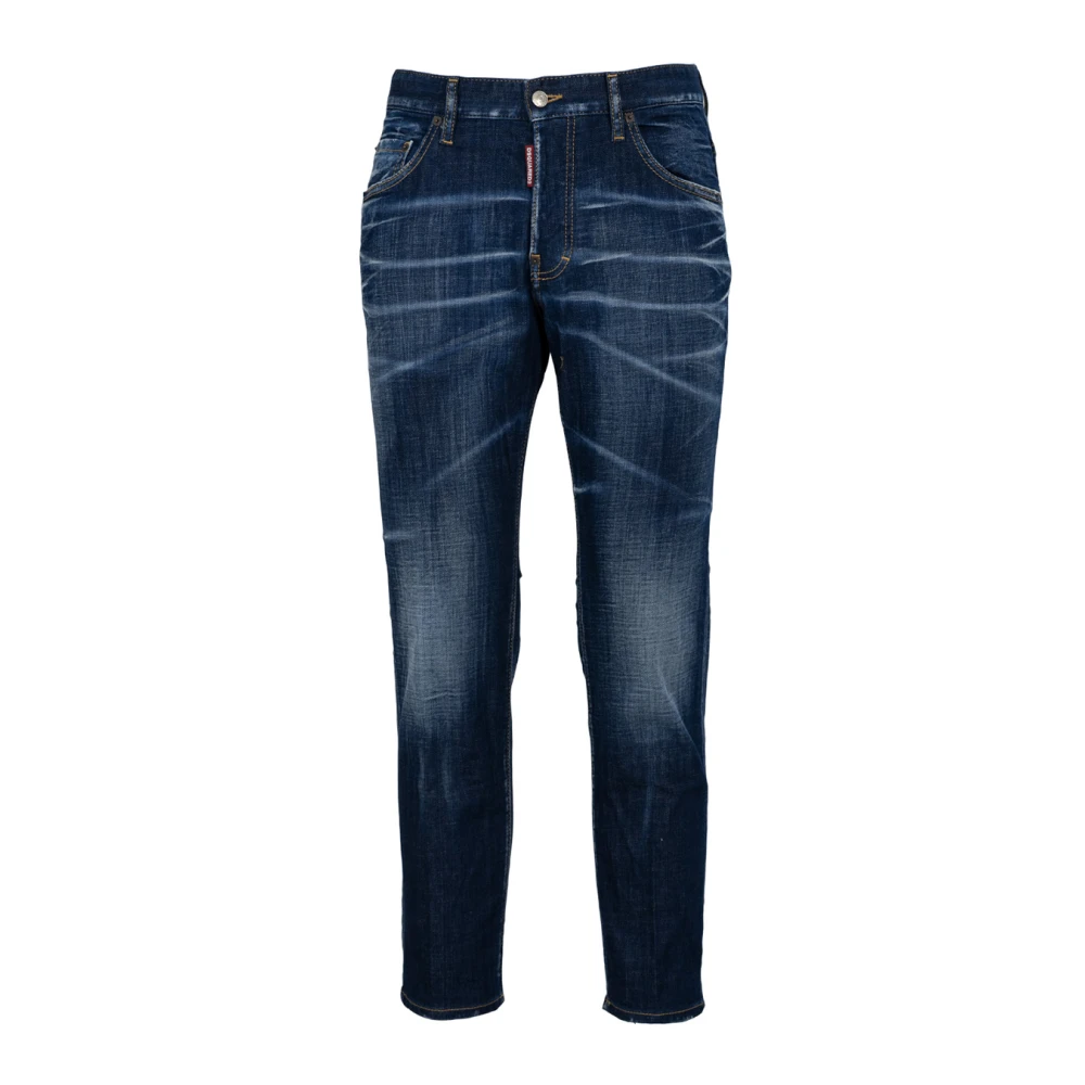 Dsquared2 Blauwe Denim Jeans met Ritssluiting en Knoopsluiting Blue Heren