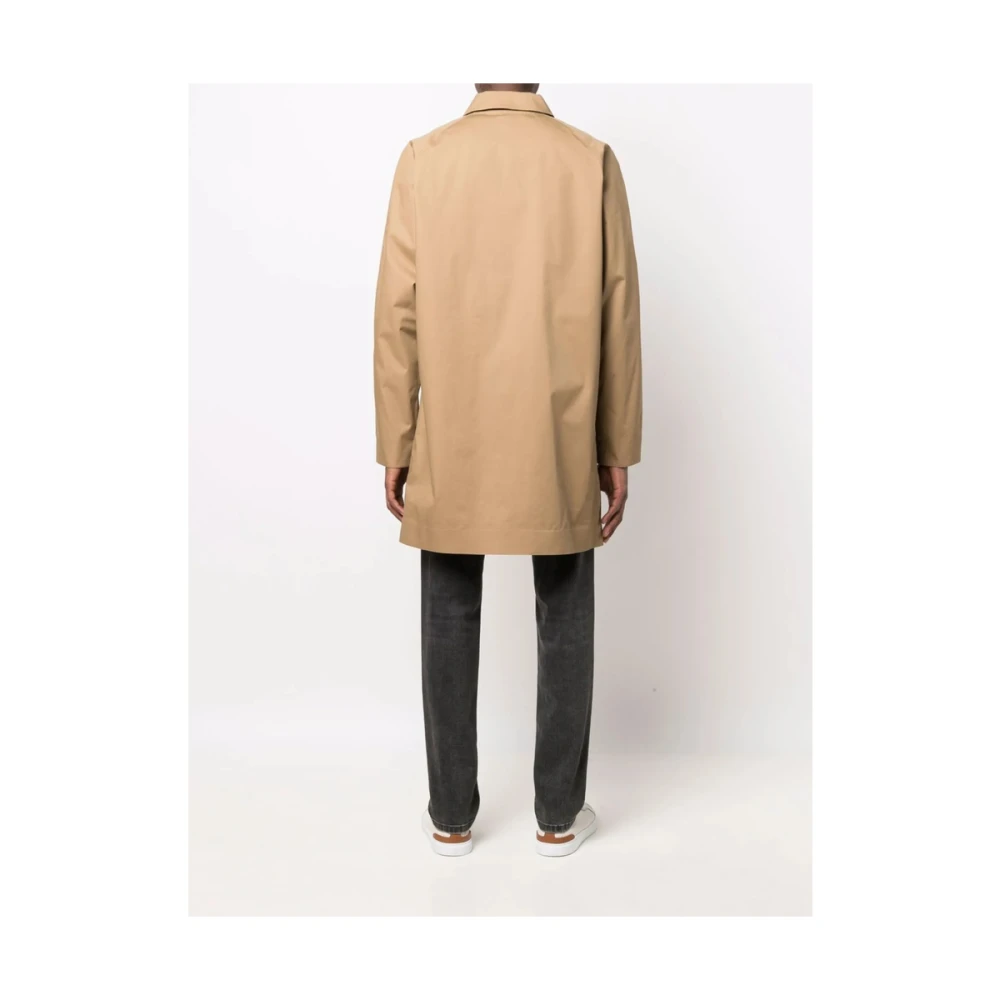 Barbour Klassieke Katoenen Jas met Verborgen Knopen Beige Heren