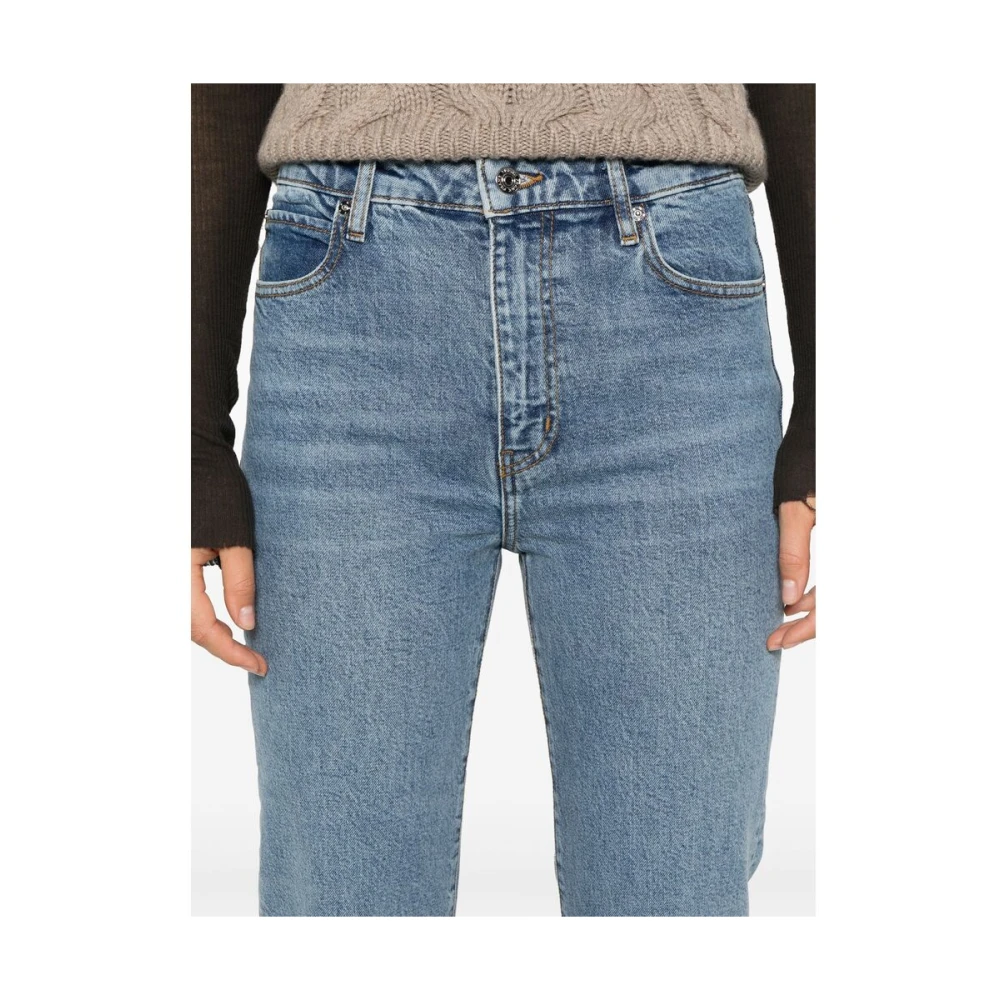 Frame Indigo Blauwe Denim High-Waisted Jeans Blue Dames